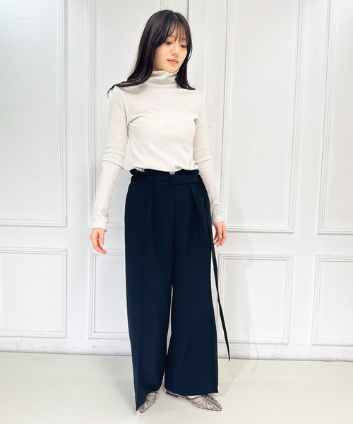 Ranerrh（ラネリ）の「フォーマルワイドパンツ【喪服・礼服】【入卒式・結婚式】【セットアップ展開有】【オフィス/ビジネス/デイリーにも使える】【秋冬用】（スーツパンツ・レディース・ブラック・38/36）」の17枚目の写真