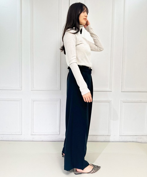 Ranerrh（ラネリ）の「フォーマルワイドパンツ【喪服・礼服】【入卒式・結婚式】【セットアップ展開有】【オフィス/ビジネス/デイリーにも使える】【秋冬用】（スーツパンツ・レディース・ブラック・38/36）」の18枚目の写真