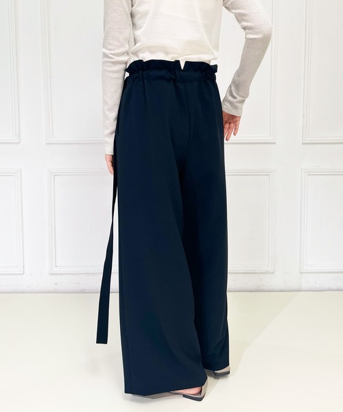 Ranerrh（ラネリ）の「フォーマルワイドパンツ【喪服・礼服】【入卒式・結婚式】【セットアップ展開有】【オフィス/ビジネス/デイリーにも使える】【秋冬用】（スーツパンツ・レディース・ブラック・38/36）」の16枚目の写真