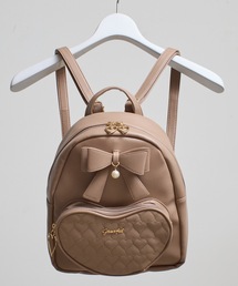 Sunny Side（サニーサイド）の「SUNNY SIDE:ハートを運んで　キルティングハートリボンパールリュック（バックパック/リュック）」