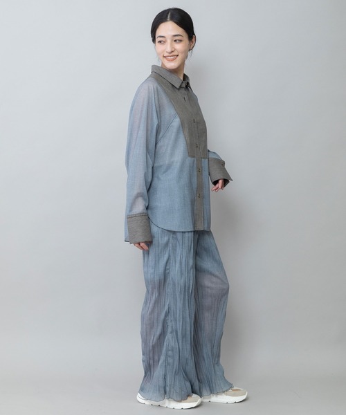 Munich（ミューニック）の「シアーデニム×6ozスラブデニムブザムシャツ（シャツ/ブラウス・レディース・ブラック/グレー/ネイビー・FREE）」の22枚目の写真