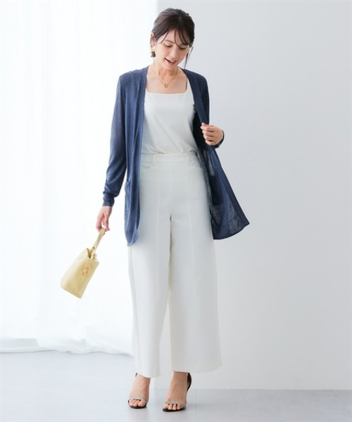 7days Life Styling（セブンデイズライフスタイリング）の「シアーニットトッパーカーディガン（接触冷感・毛玉になりにくい・しわになりにくい・乾燥機OK）（カーディガン/ボレロ・レディース・杢グレー/ネイビー/ベージュ・LL/M/L）」の9枚目の写真