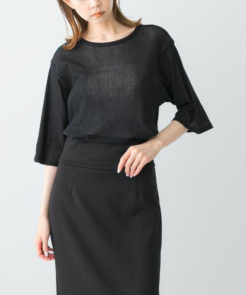 URBAN RESEARCH ROSSO WOMEN（アーバンリサーチ　ロッソ）の「YENN　COTTON TULLE T-SHIRTS（Tシャツ/カットソー・レディース・ブラック/ホワイト・FREE）」の2枚目の写真