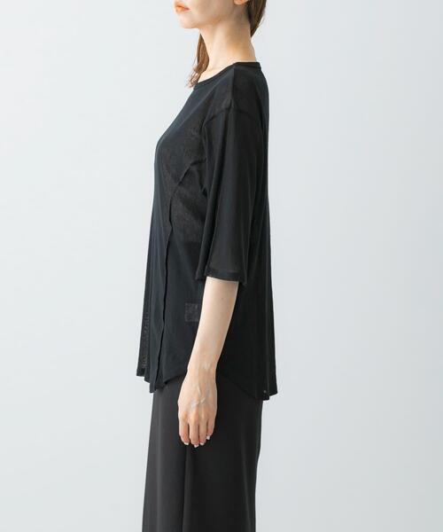 URBAN RESEARCH ROSSO WOMEN（アーバンリサーチ　ロッソ）の「YENN　COTTON TULLE T-SHIRTS（Tシャツ/カットソー・レディース・ブラック/ホワイト・FREE）」の13枚目の写真