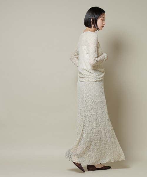 NANO universe（ナノユニバース）の「シアーレースロングスリーブトップス(セットアップ可)（Tシャツ/カットソー・レディース・ブラック/ブラウン/ベージュ・FREE）」の17枚目の写真