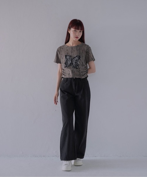 Uenui（ウニュイ）の「【 cunii 】 ハイウエストタックワイドデニムパンツ（デニムパンツ・レディース・ブラック・FREE）」の22枚目の写真