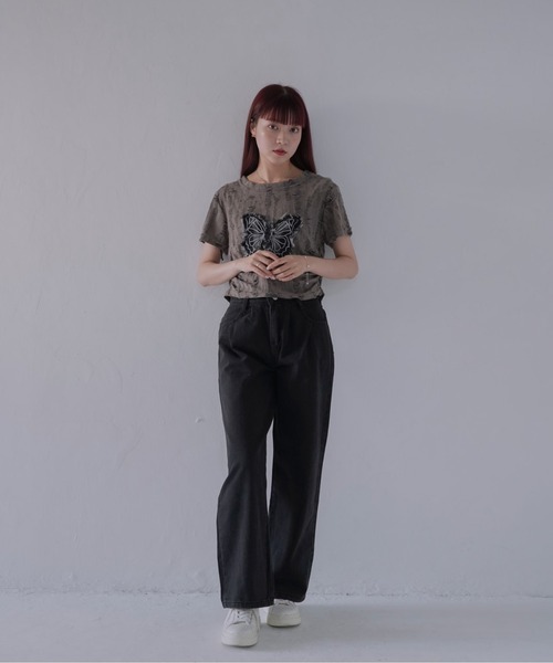Uenui（ウニュイ）の「【 cunii 】 ハイウエストタックワイドデニムパンツ（デニムパンツ・レディース・ブラック・FREE）」の20枚目の写真