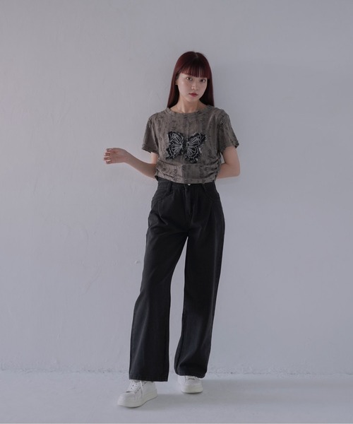 Uenui（ウニュイ）の「【 cunii 】 ハイウエストタックワイドデニムパンツ（デニムパンツ・レディース・ブラック・FREE）」の19枚目の写真