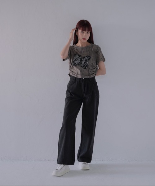 Uenui（ウニュイ）の「【 cunii 】 ハイウエストタックワイドデニムパンツ（デニムパンツ・レディース・ブラック・FREE）」の18枚目の写真