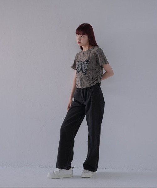 Uenui（ウニュイ）の「【 cunii 】 ハイウエストタックワイドデニムパンツ（デニムパンツ・レディース・ブラック・FREE）」の17枚目の写真
