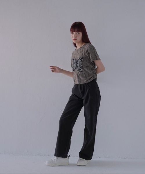 Uenui（ウニュイ）の「【 cunii 】 ハイウエストタックワイドデニムパンツ（デニムパンツ・レディース・ブラック・FREE）」の15枚目の写真