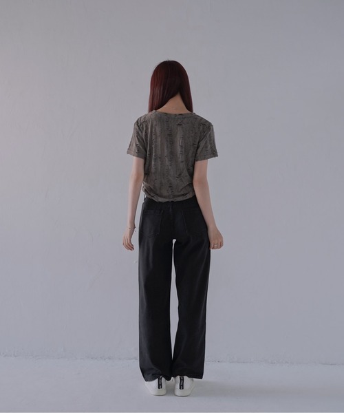 Uenui（ウニュイ）の「【 cunii 】 ハイウエストタックワイドデニムパンツ（デニムパンツ・レディース・ブラック・FREE）」の13枚目の写真