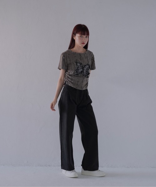 Uenui（ウニュイ）の「【 cunii 】 ハイウエストタックワイドデニムパンツ（デニムパンツ・レディース・ブラック・FREE）」の11枚目の写真