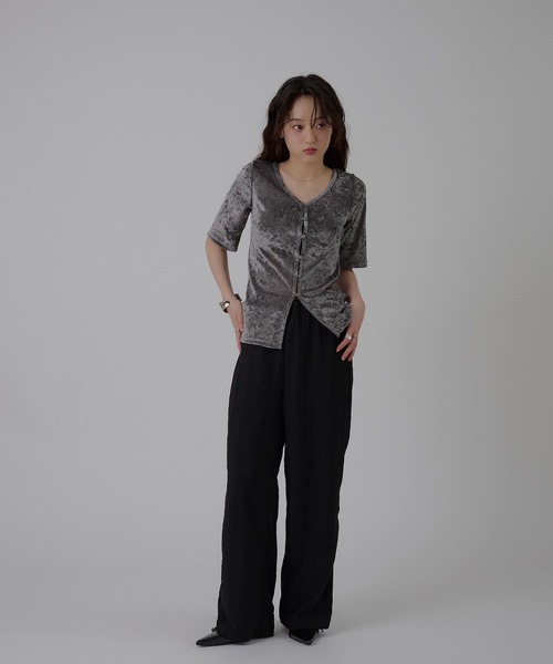 sheer mesh velour cardigan / シアーメッシュベロアカーディガン