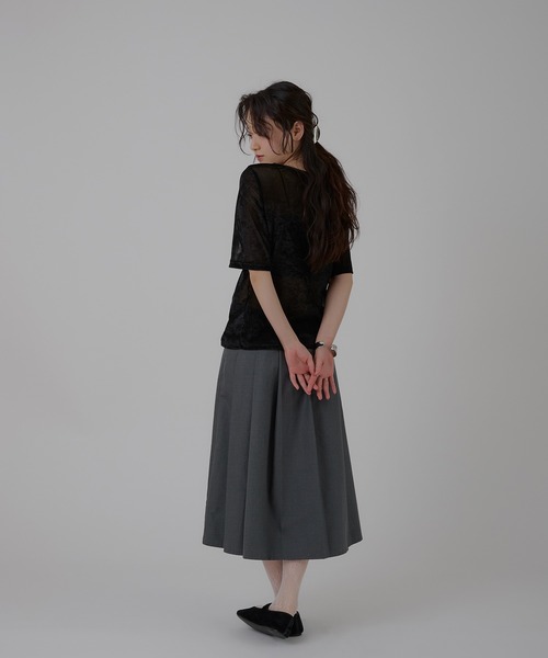 MUHET（ミュエータ）の「sheer mesh velour cardigan / シアーメッシュベロアカーディガン（カーディガン/ボレロ・レディース・ブラック/グレー/アイボリー・FREE）」の20枚目の写真