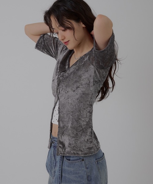 MOUSSY SHEER VELOUR カーディガン マウジー MOUSSY | SHEER VELOUR