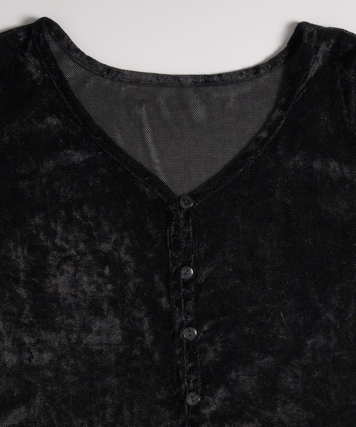 MUHET（ミュエータ）の「sheer mesh velour cardigan / シアーメッシュベロアカーディガン（カーディガン/ボレロ・レディース・ブラック/グレー/アイボリー・FREE）」の13枚目の写真