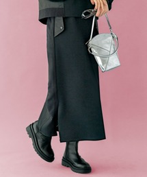 UNDOVE（アンドゥーブ）の「UNDOVE【SMART ECO JERSEY】異素材切替スカート　（ロングスカート/タイト/リブ使い/ポケット付/防シワ/ストレッチ/イージーケア/UV/ウォッシャブル）（スカート）」