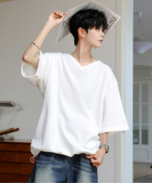 【neos】ルーズシルエット Vネック 裾 ドローコード Tシャツ
