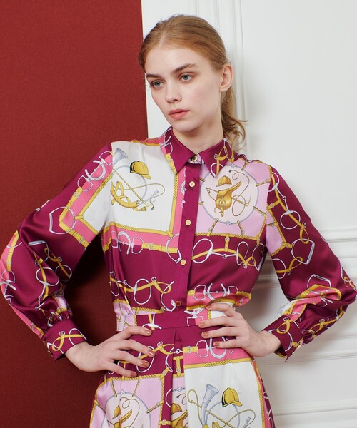 セール】【LOULOU WILLOUGHBY】RATTIジョッキープリントシャツブラウス