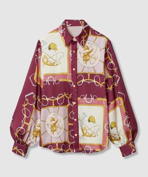 ブラウス シャツ 「LOULOU WILLOUGHBY」RATTIジョッキープリントシャツブラウス レディース LOULOU WILLOUGHBY】RATTIジョッキープリントシャツブラウス