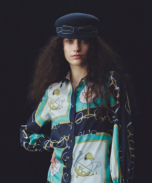 限定値下げ　LULU vintgeツイルナイトブラウス セール】【LOULOU WILLOUGHBY】RATTIジョッキープリントシャツブラウス