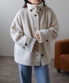 amiur 2way シャギーミディコート　アイボリー 2way shaggy midi coat【Amiur × minami】 / 2wayシャギーミディ