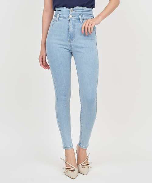 ROYAL PARTY（ロイヤルパーティー）の「ハイウエストスキニーパンツ（デニムパンツ・レディース・ブルー/オフホワイト/ブラック/ネイビー/インディゴブルー・SMALL/MEDIUM/X-SMALL）」の5枚目の写真