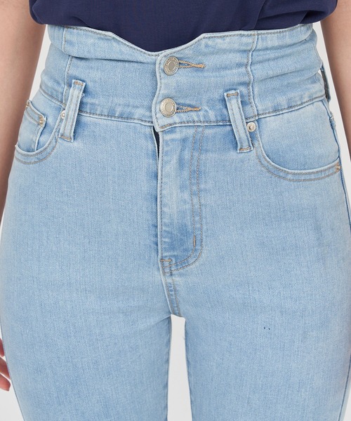 ROYAL PARTY（ロイヤルパーティー）の「ハイウエストスキニーパンツ（デニムパンツ・レディース・ブルー/オフホワイト/ブラック/ネイビー/インディゴブルー・SMALL/MEDIUM/X-SMALL）」の6枚目の写真