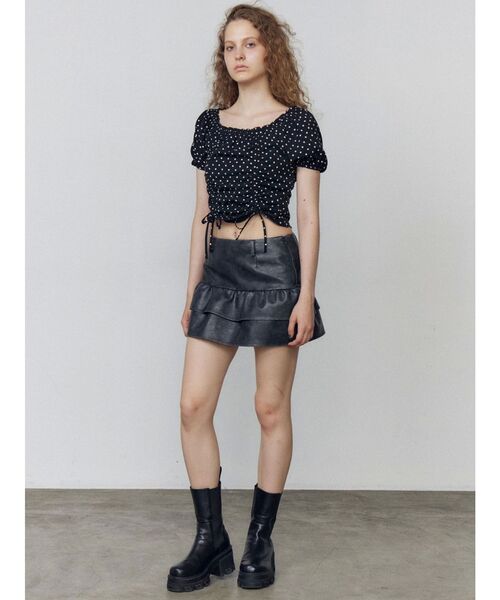 EMODA（エモダ）の「ティアードフリルミニスカート（スカート・レディース・ブラック/ブラウン/グレー・SMALL/MEDIUM）」の6枚目の写真