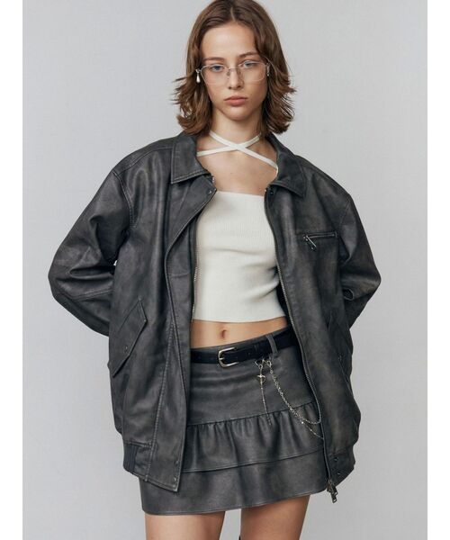 EMODA（エモダ）の「ティアードフリルミニスカート（スカート・レディース・ブラック/ブラウン/グレー・SMALL/MEDIUM）」の7枚目の写真