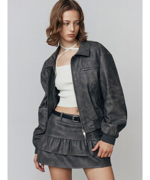 EMODA（エモダ）の「ティアードフリルミニスカート（スカート・レディース・ブラック/ブラウン/グレー・SMALL/MEDIUM）」の9枚目の写真