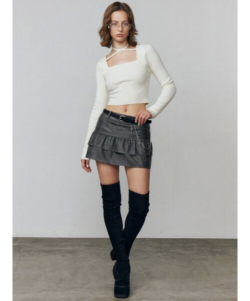 EMODA（エモダ）の「ティアードフリルミニスカート（スカート・レディース・ブラック/ブラウン/グレー・SMALL/MEDIUM）」の11枚目の写真
