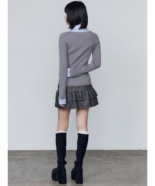 EMODA（エモダ）の「ティアードフリルミニスカート（スカート・レディース・ブラック/ブラウン/グレー・SMALL/MEDIUM）」の13枚目の写真