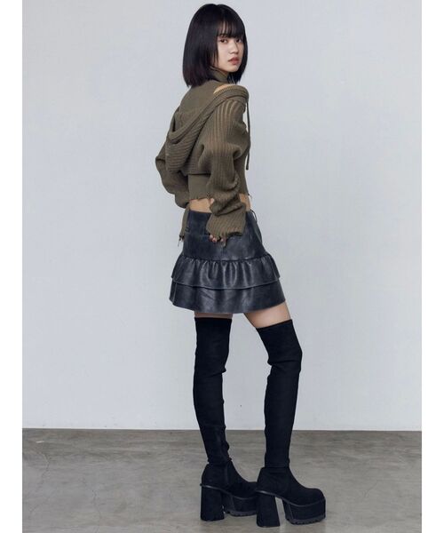 EMODA（エモダ）の「ティアードフリルミニスカート（スカート・レディース・ブラック/ブラウン/グレー・SMALL/MEDIUM）」の18枚目の写真