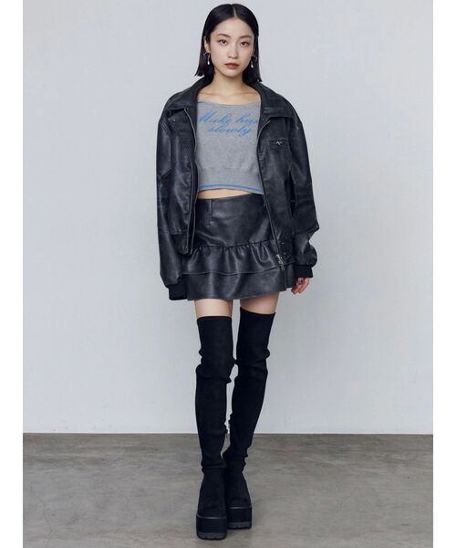 EMODA（エモダ）の「ティアードフリルミニスカート（スカート・レディース・ブラック/ブラウン/グレー・SMALL/MEDIUM）」の22枚目の写真