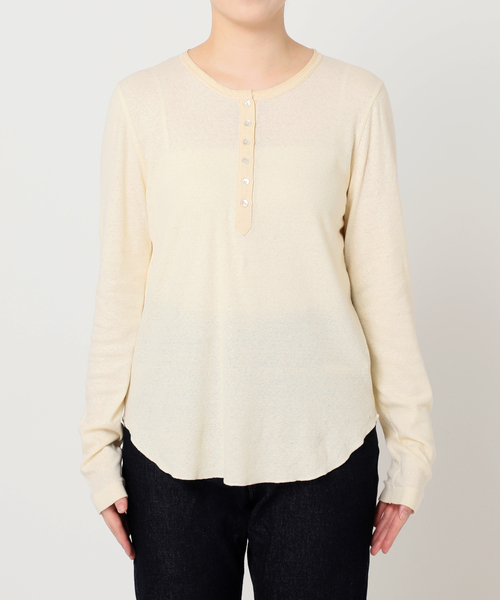 セール】スラブリブヘンリーネックロンTEE（Tシャツ/カットソー