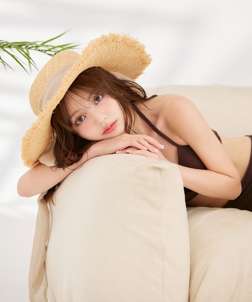 シアーチュニック付きハイウエストビキニ 3点セット【ビキニ