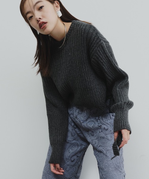 マルチWAY片畦ニットプルオーバー（ニット/セーター）｜DFFUR