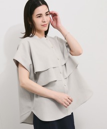 Adam et R ope ホワイト フリル袖 トップス 美品】ADAM ET ROPÉ フリル付きホワイトシャツフリーサイズ