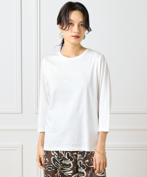 INED（イネド）の「ギザリヨセルスムース ワイドスリーブコクーンカットソー（Tシャツ/カットソー・レディース・ブラウン系その他/オフホワイト/モカ/ブラック・9号）」の2枚目の写真