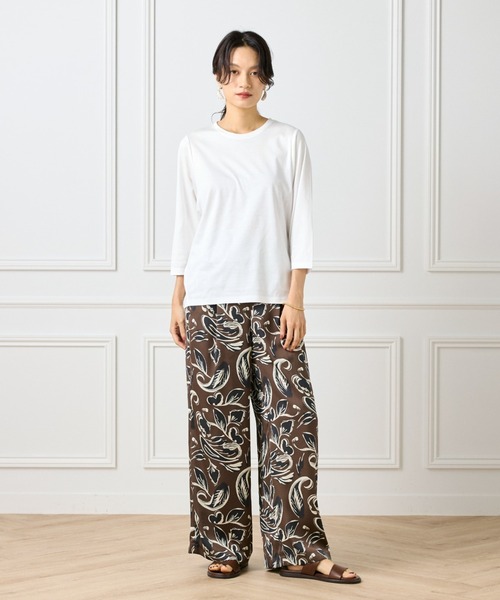 INED（イネド）の「ギザリヨセルスムース ワイドスリーブコクーンカットソー（Tシャツ/カットソー・レディース・ブラウン系その他/オフホワイト/モカ/ブラック・9号）」の7枚目の写真