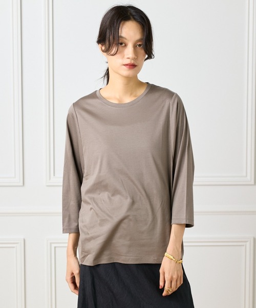 INED（イネド）の「ギザリヨセルスムース ワイドスリーブコクーンカットソー（Tシャツ/カットソー・レディース・ブラウン系その他/オフホワイト/モカ/ブラック・9号）」の10枚目の写真