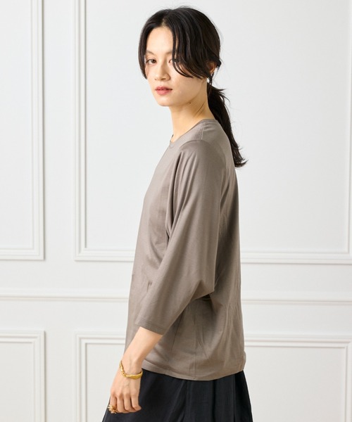 INED（イネド）の「ギザリヨセルスムース ワイドスリーブコクーンカットソー（Tシャツ/カットソー・レディース・ブラウン系その他/オフホワイト/モカ/ブラック・9号）」の11枚目の写真