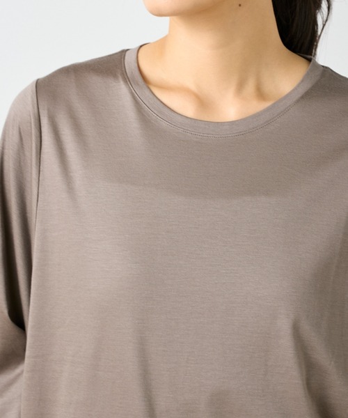 INED（イネド）の「ギザリヨセルスムース ワイドスリーブコクーンカットソー（Tシャツ/カットソー・レディース・ブラウン系その他/オフホワイト/モカ/ブラック・9号）」の13枚目の写真