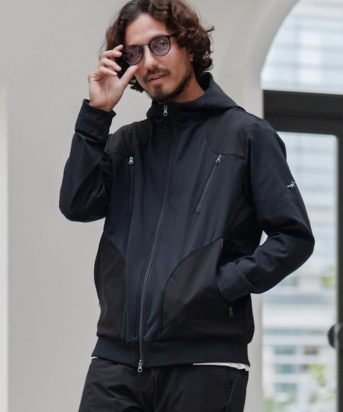 CALL&RESPONSE（コールアンドレスポンス）の「mpa3862-切り替えZIPパーカー-裏起毛（パーカー・メンズ・ベージュ/ブラック・2/4/5）」の2枚目の写真