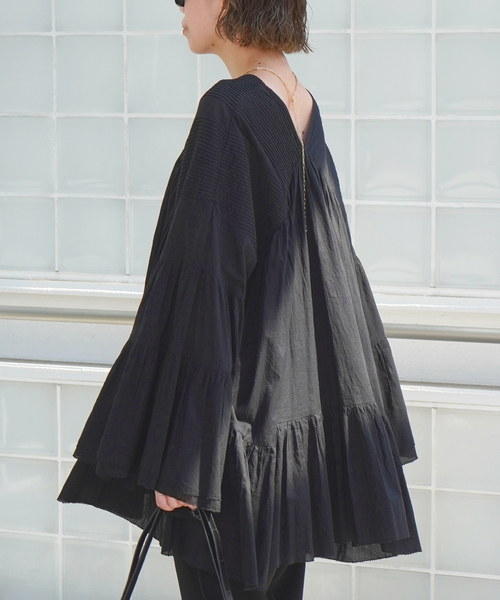 EVERYDAY I LIKE.(エヴリディアイライク)の「*Dramatic Blouse(シャツ/ブラウス・レディース・ブラック・FREE)」の2枚目の写真