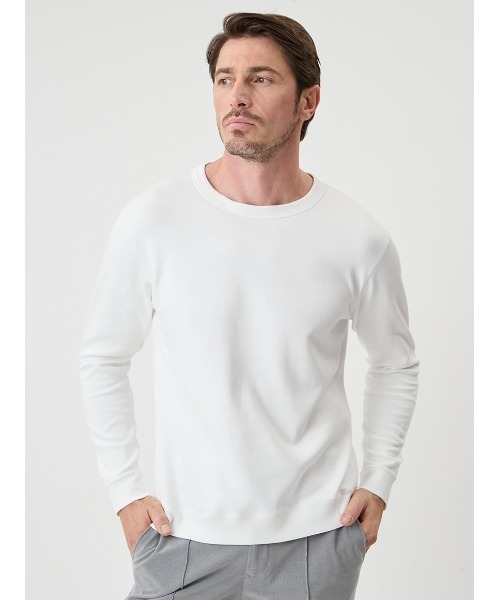 美品★AOURE アウール 2025年 ミルフィーユコットンTシャツ Ｌサイズ メイドインジャパン】 ミルフィーユコットン LS クルーネック（T