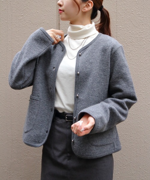 THE SHINZONE/シンゾーン ウールニットジャケット WOOL KNIT