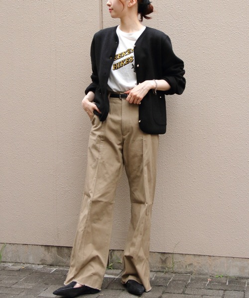 THE SHINZONE(ザ シンゾーン)の「THE SHINZONE/シンゾーン ウールニットジャケット WOOL KNIT JACKET(ノーカラージャケット・レディース・ブラック/グレー/パープル/レッド・FREE)」の12枚目の写真